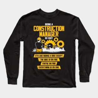 Being A Construction Manager Job Profession Gift Long Sleeve T-Shirt